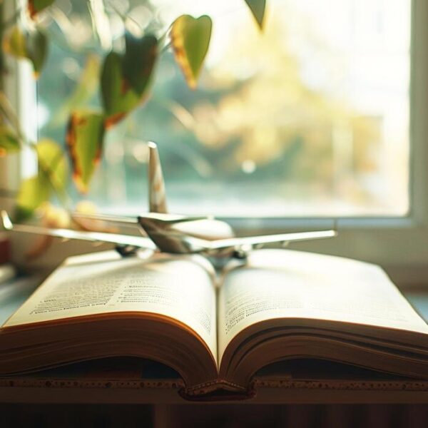 immigration-education-program-concept-international-students-and-visa-travel-and-learning-and-research-the-world-opened-book-with-airplane-as-a-bookmark-in-front-of-window-photo